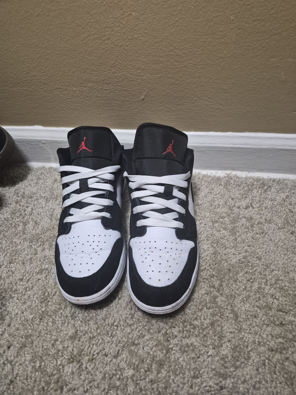 Jordan Kids Black White Sneakers with Red Jumpman